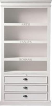 White 3-Drawer Bookcase White 3-Drawer Bookcase