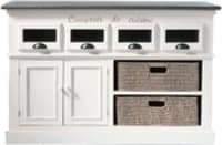 Witte paulowniahouten toonbank B 130 cm Witte paulowniahouten toonbank B 130 cm