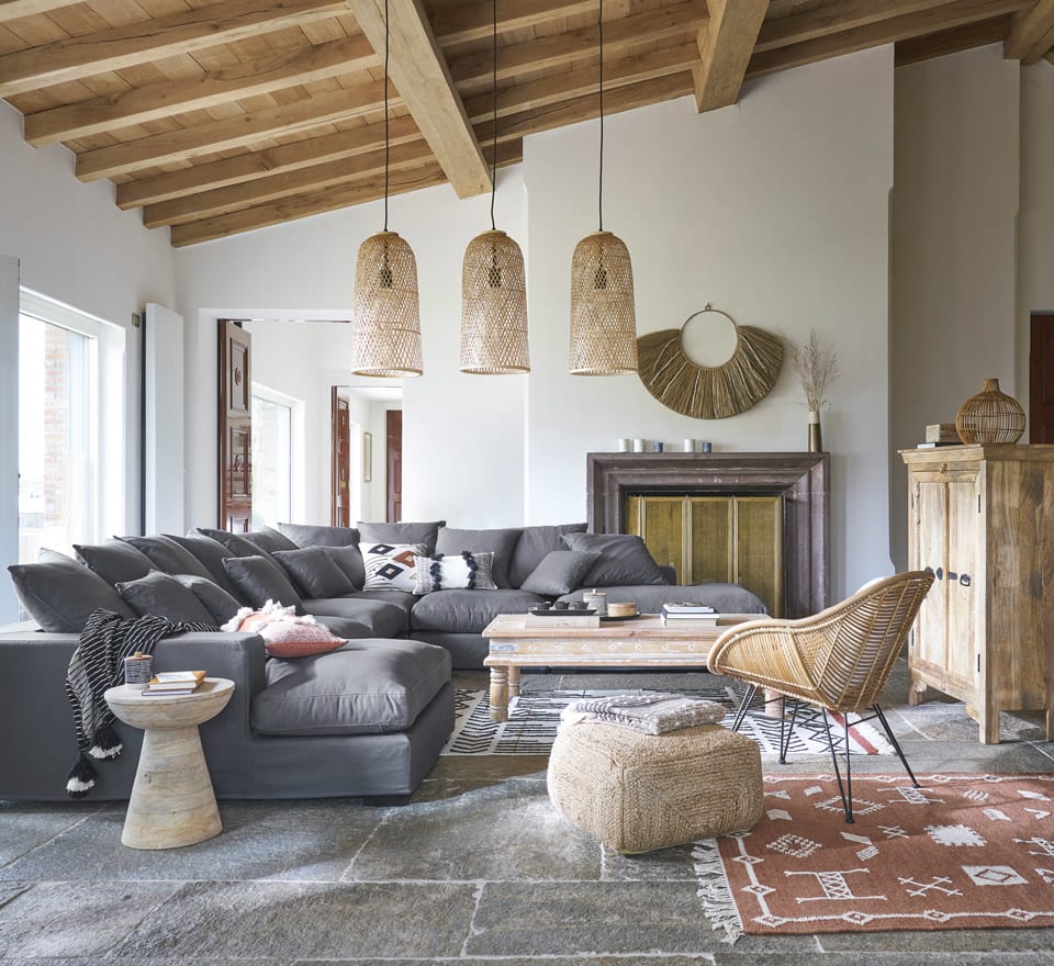 Canapé gris pour un salon moderne