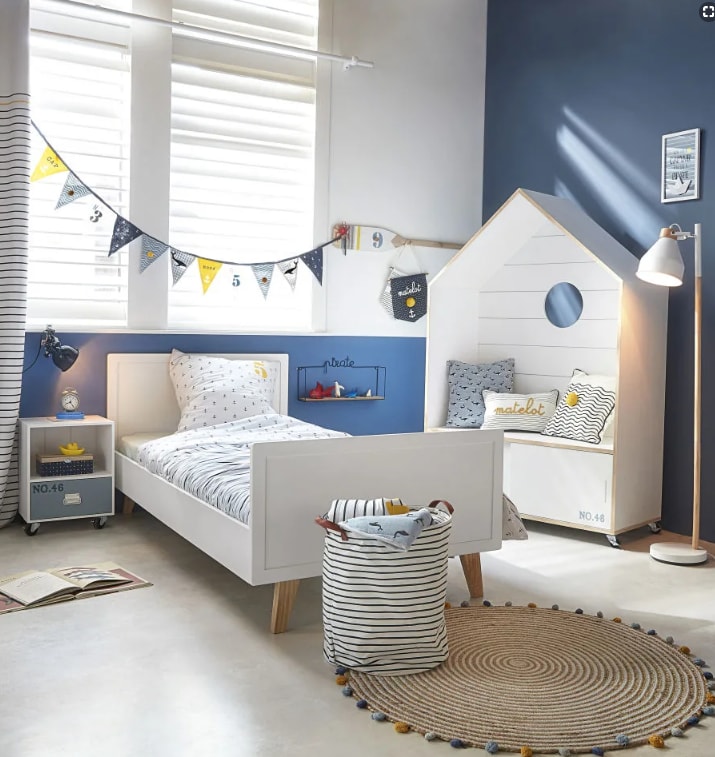  mädchen Zimmer deko Blau graue Teppich Wohnzimmer