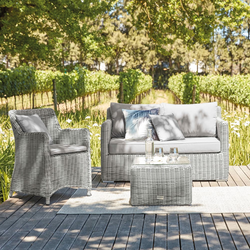 2seater garden sofa in grey resin wicker Cape Town Maisons du Monde