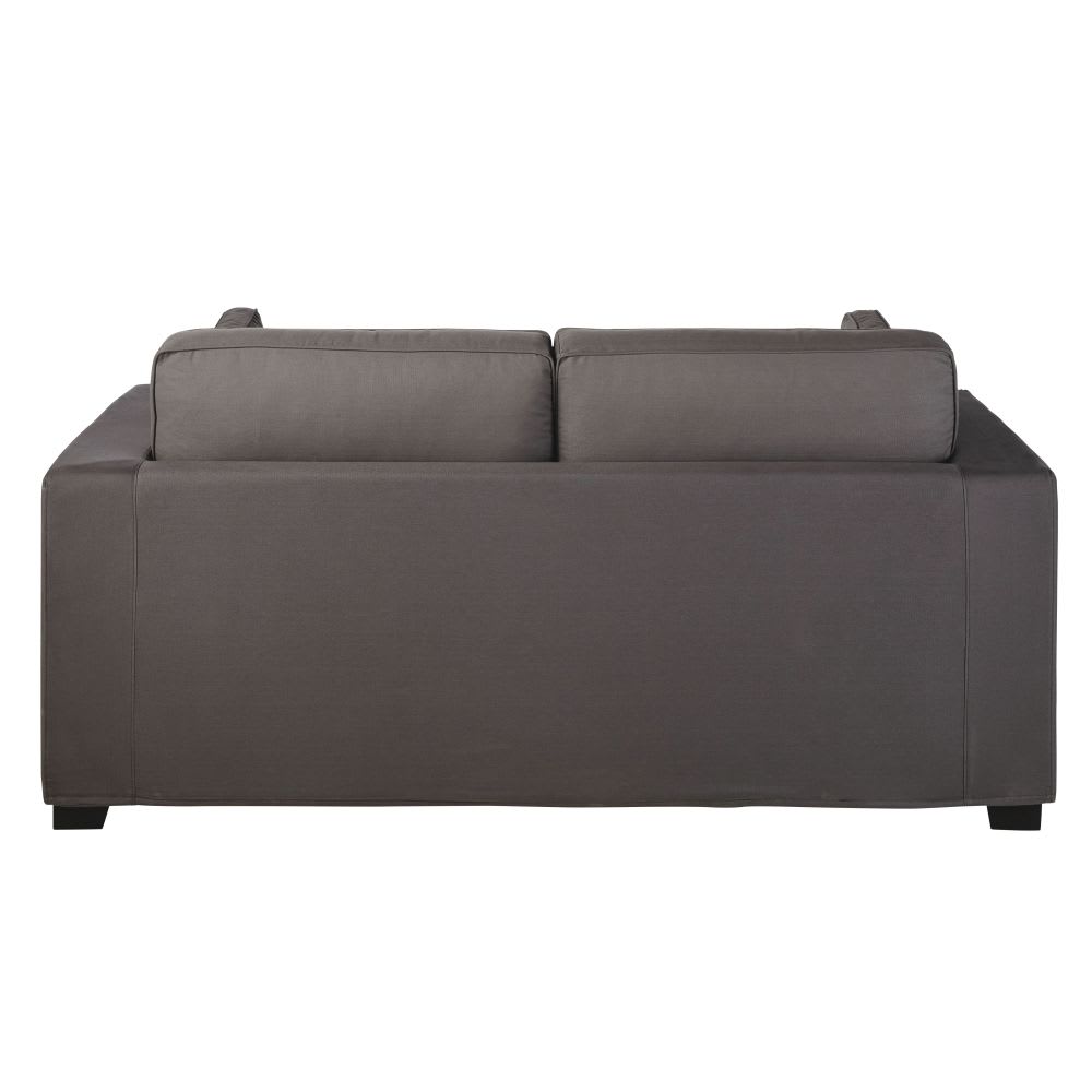 3 seater cotton sofa bed in slate grey Milano | Maisons du ...
