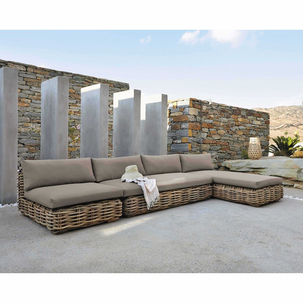 3 Seater Rattan Bench Seat St Tropez