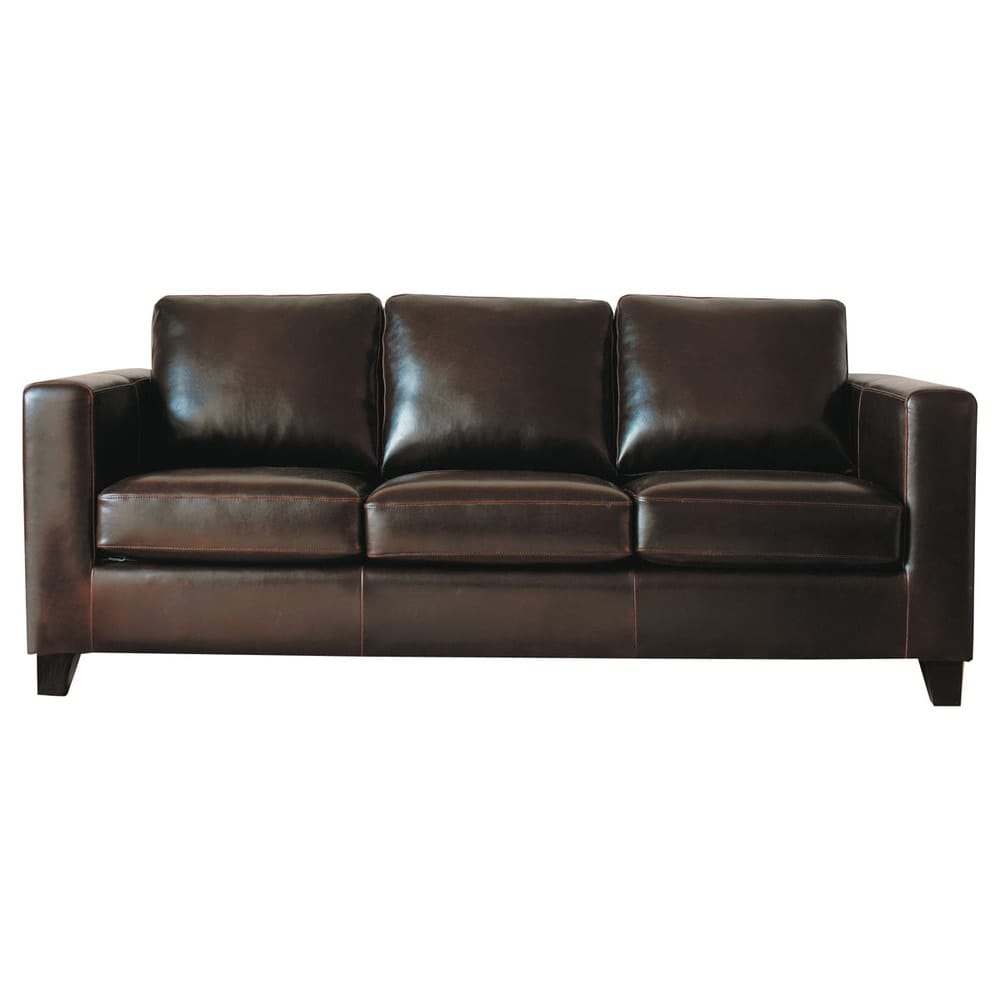 3 Seater Split Leather Sofa In Chocolate Kennedy Maisons Du Monde 3 Seater Split Leather Sofa In Chocolate Kennedy