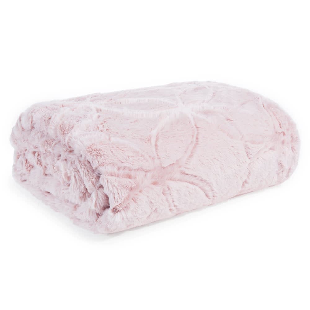 faux fur throw in pink 130 x 170 cm Allyson Maisons du Monde