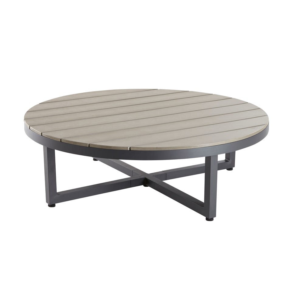 Aluminium and Composite Round Garden Coffee Table Escale Maisons du Monde