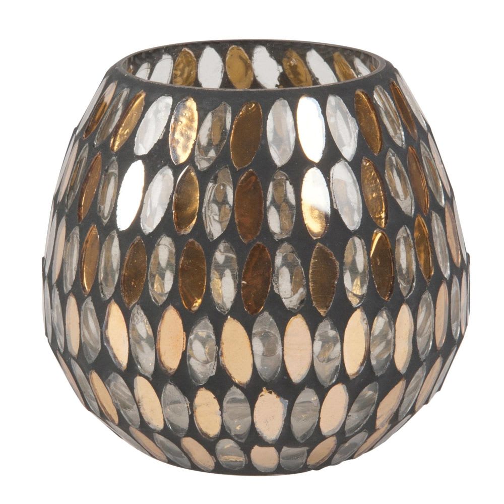 Amber Glass Mosaic Tea Light Holder Maisons du Monde