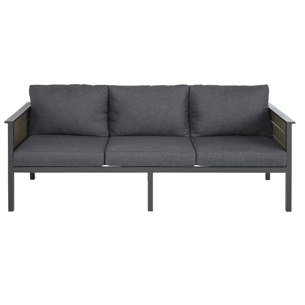 Anthracite Grey Aluminium 3Seater Garden Sofa Escale Maisons du Monde