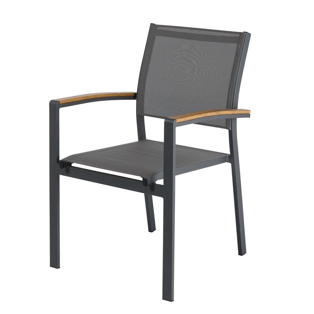 Anthracite Grey Aluminium Garden Armchair Fuji Maisons du Monde
