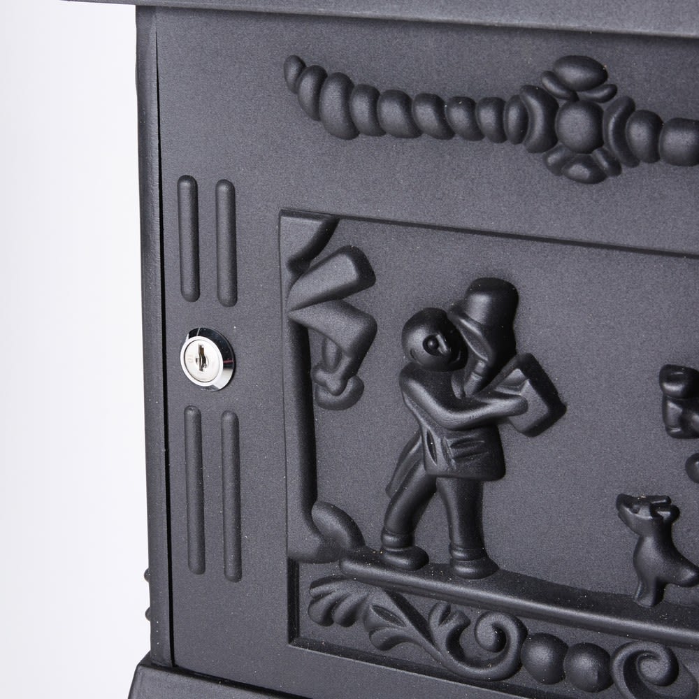 Anthracite Grey Cast Iron Outdoor Decorative Letter Box Antan Maisons