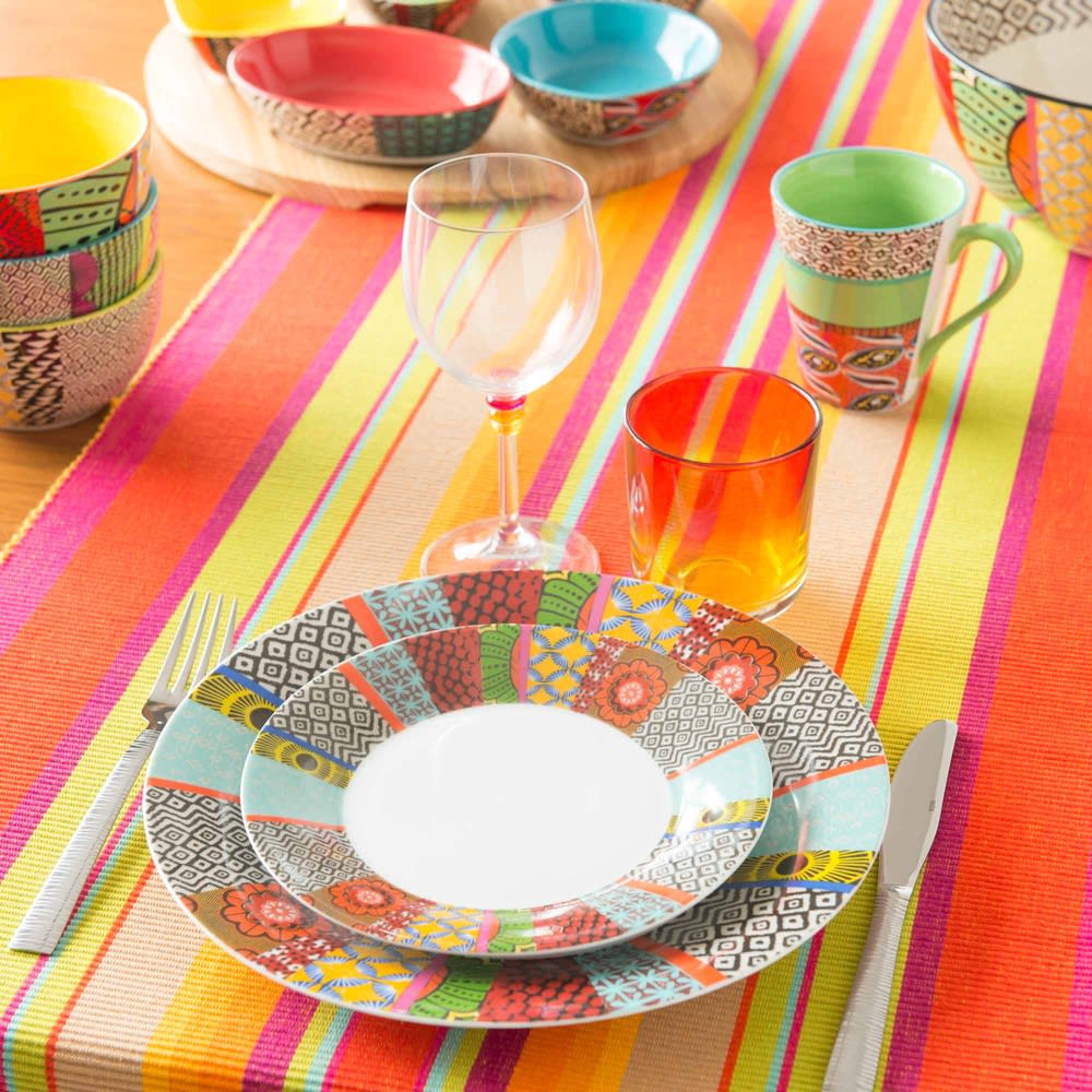 Assiette plate en porcelaine multicolore D 27 cm Janeiro ...