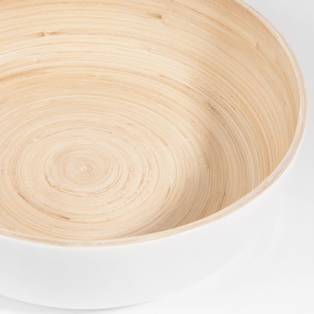 Bamboo salad bowl, white Maisons du Monde