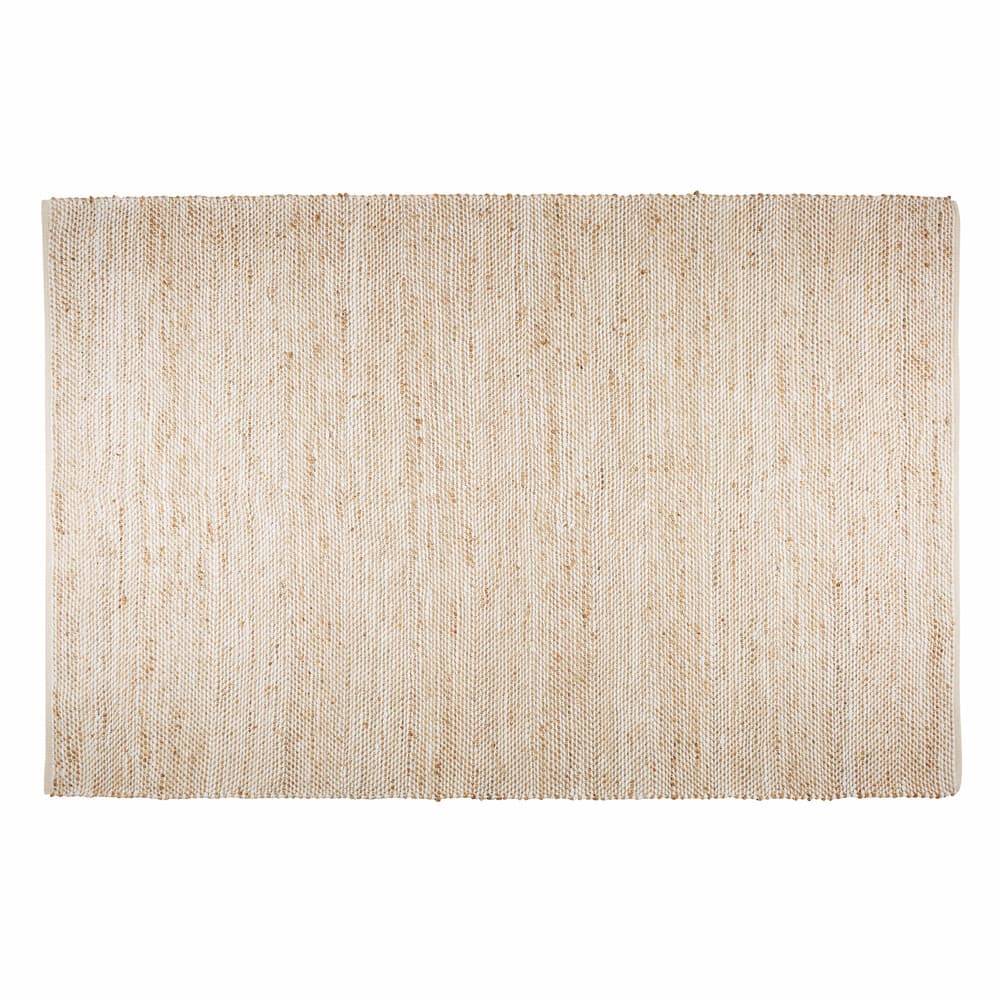 cotton and beige jute rug 200 x 300 cm Barcelone Maisons du Monde