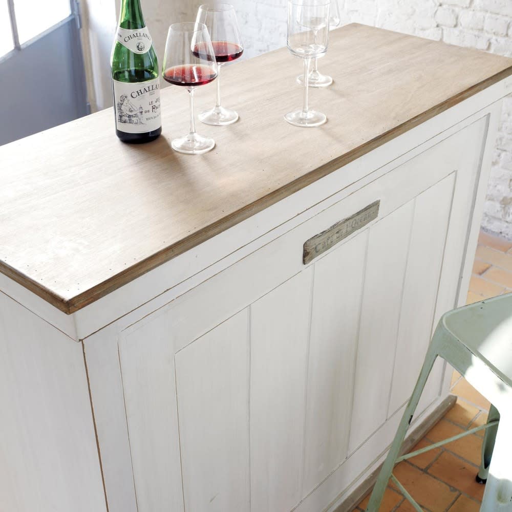 Barmöbel aus Holz mit Schubladen, B 129 cm, weiß antik Molene Molene