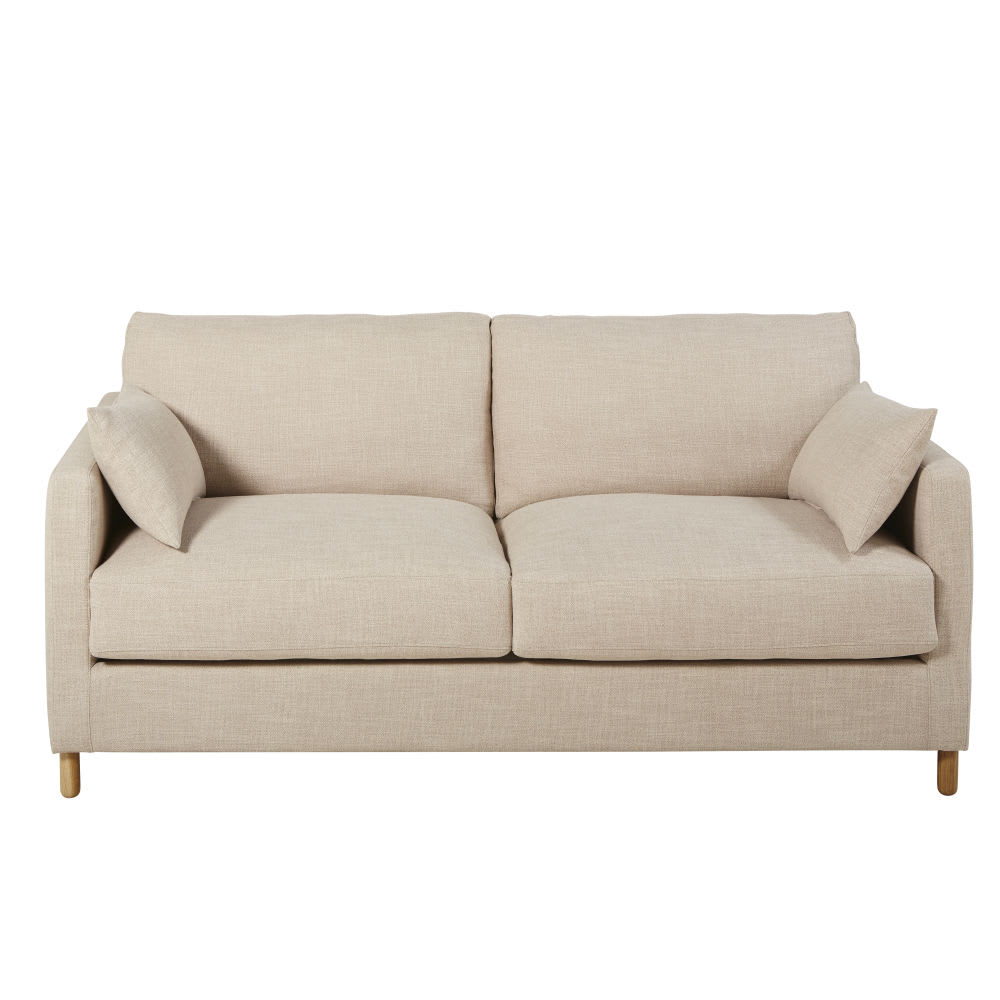Beige 3-Seater Sofa Bed with 14cm Futon Julian | Maisons du Monde