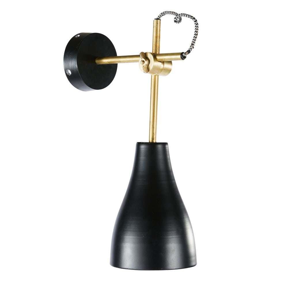 Black and Gold Metal Adjustable Wall Lamp Backstage Maisons du Monde