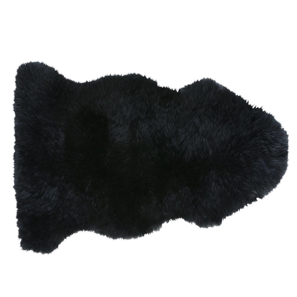 Black Sheepskin Rug 55x90 Maisons du Monde