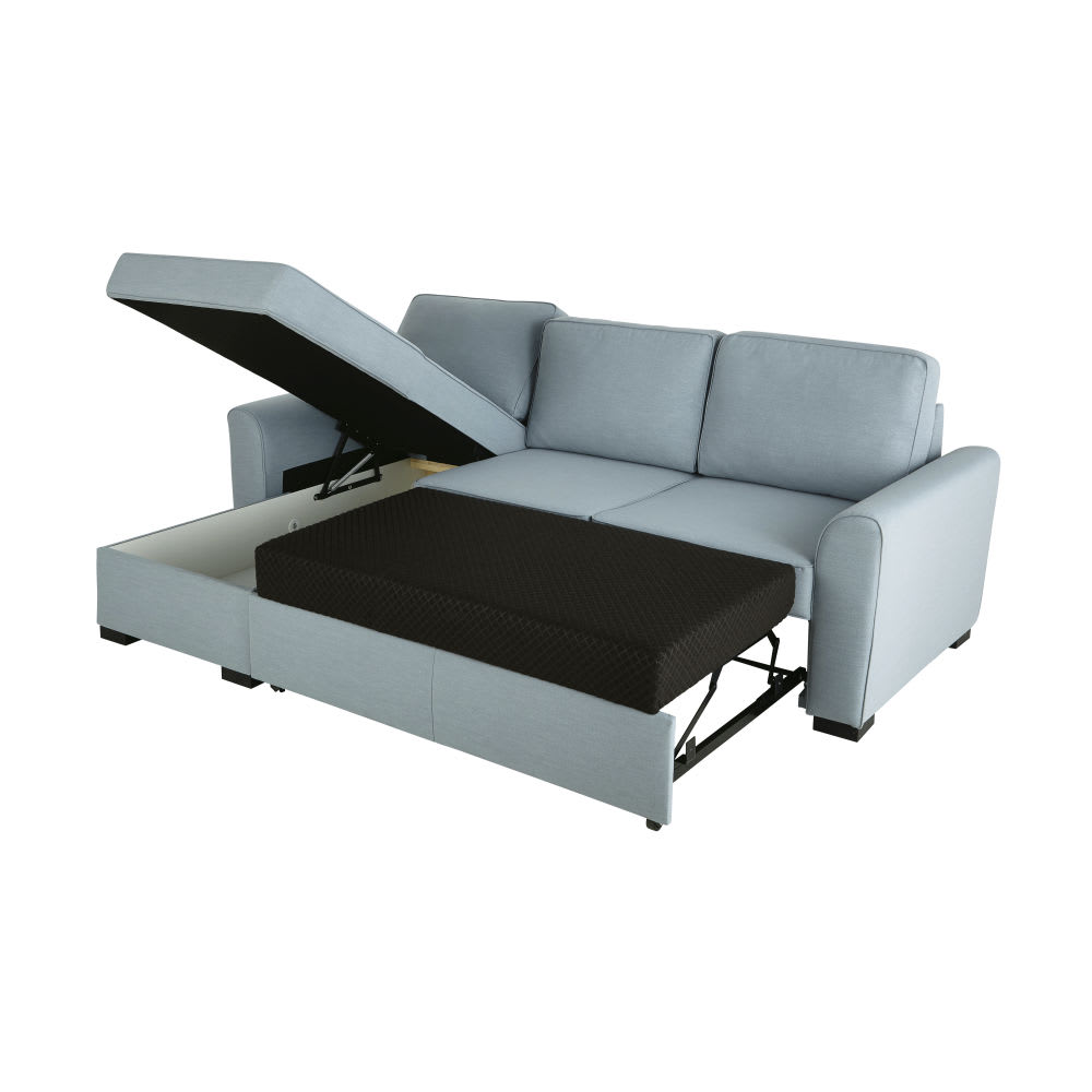 Blue Grey 3/4Seater Corner Sofa Bed Montréal Maisons du Monde
