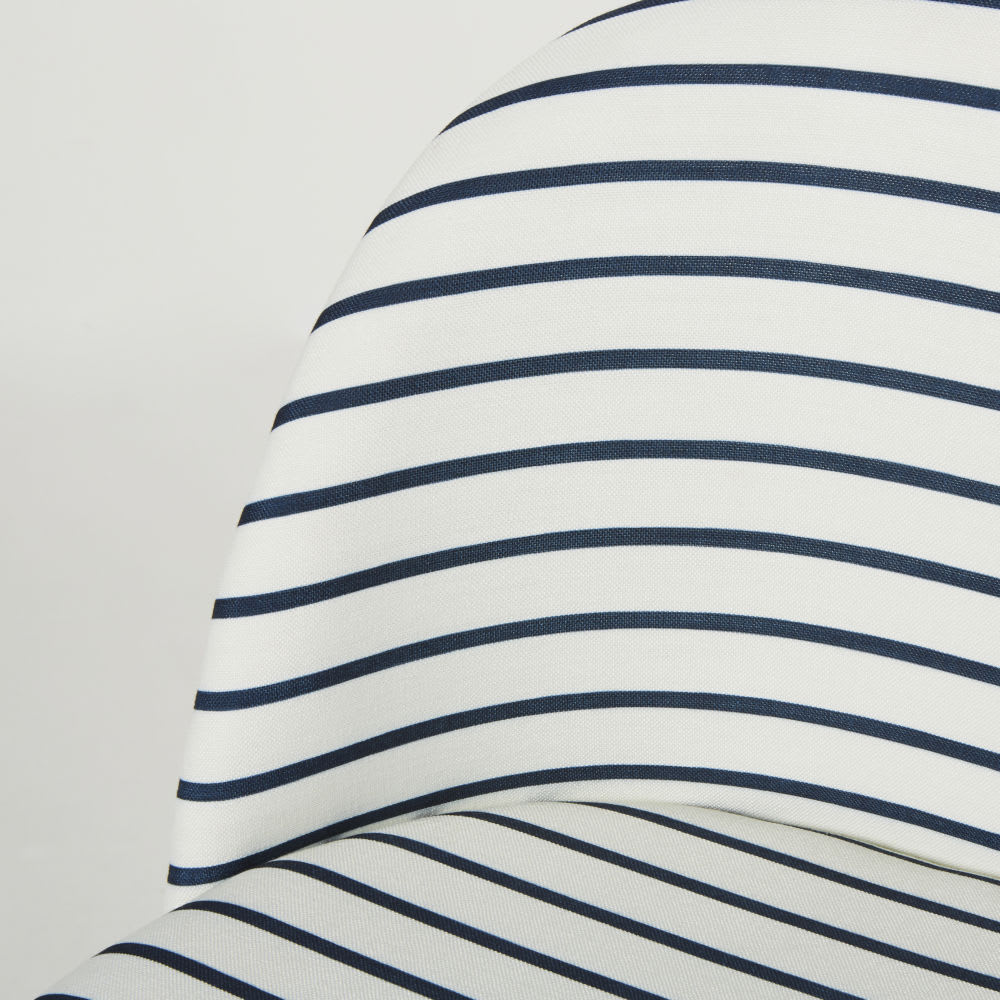 Breton Stripe Print and Solid Birch Vintage Chair Mauricette | Maisons ...