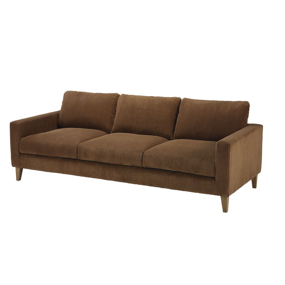 Brown Corduroy 4Seater Sofa Holden Maisons du Monde
