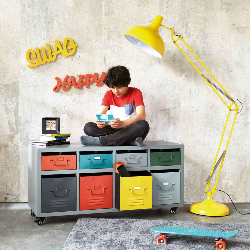 Cajonera con ruedas con 8 cajones de metal multicolor L. 8 cm Freestyle