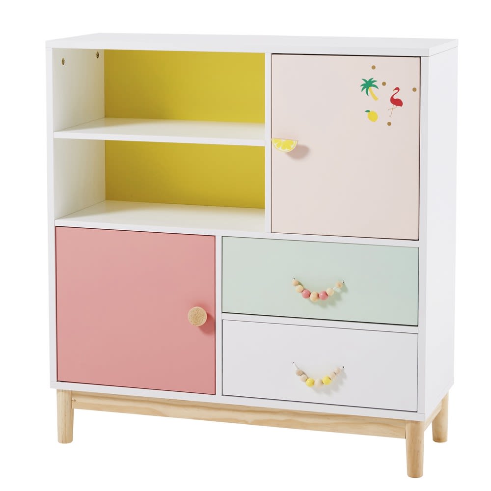 Cajonera infantil con 2 puertas y 2 cajones Tropicool Maisons du Monde