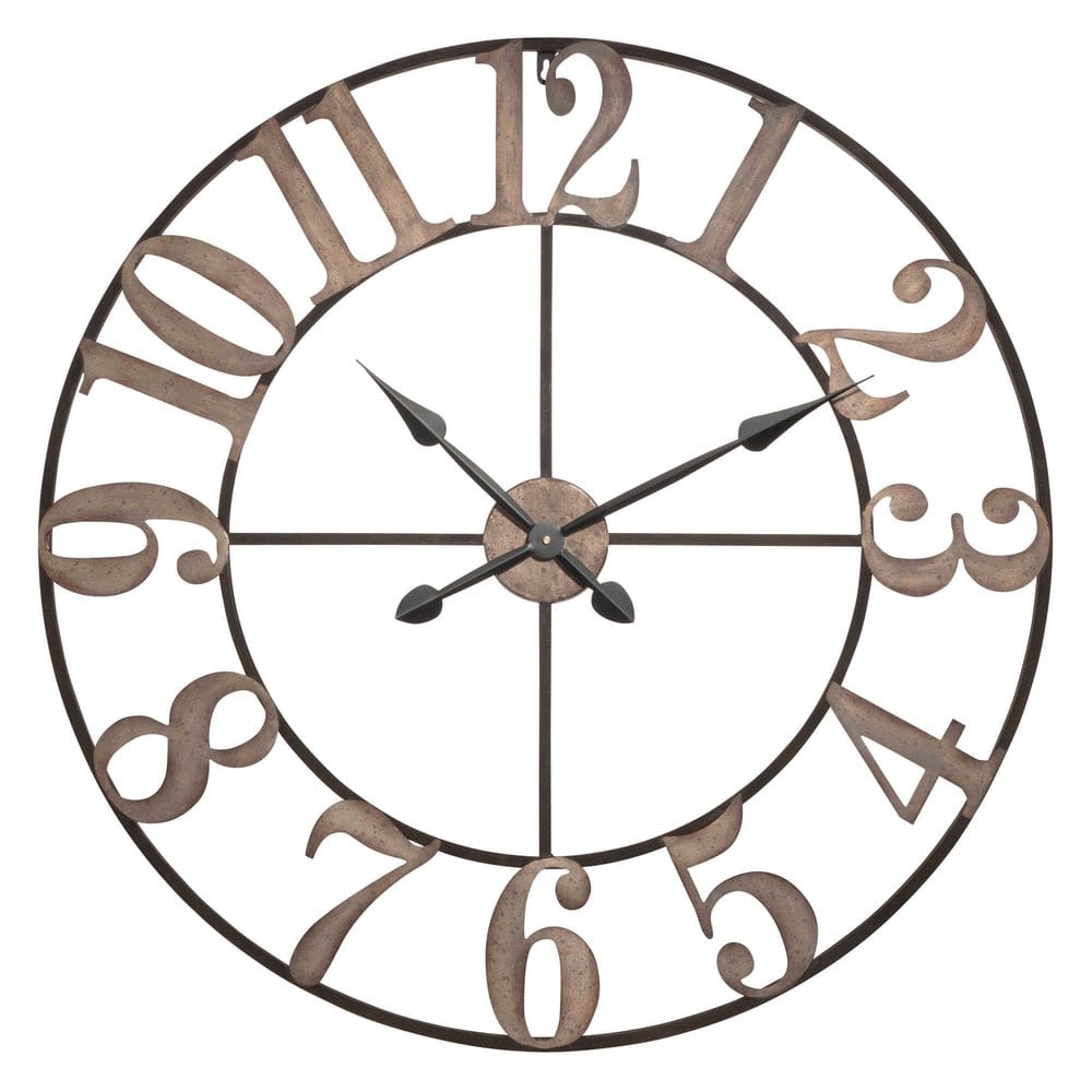 bleached effect metal clock D 80cm Castilly | Maisons du Monde