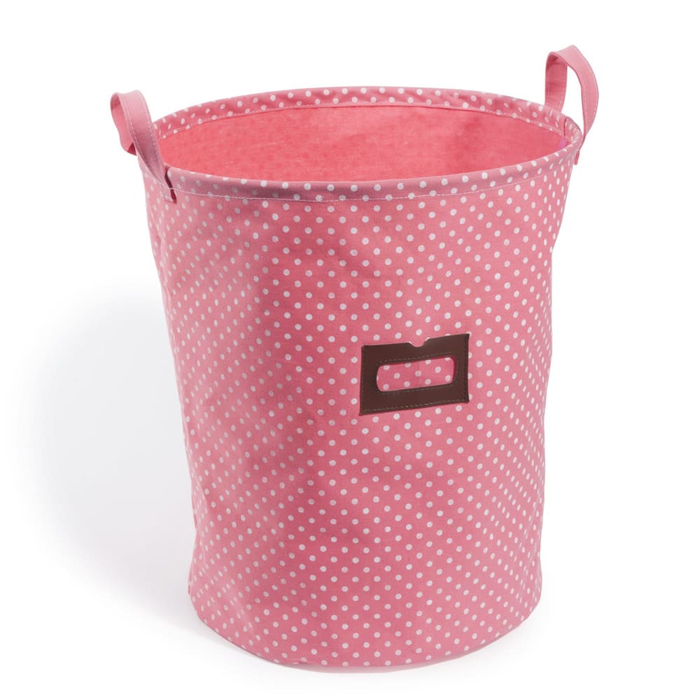 Cesta para la ropa rosa de lunares Lilas | Maisons du Monde