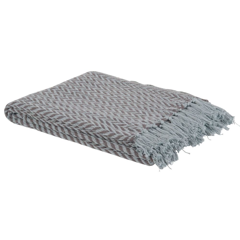 Handwoven Herringbone Cotton Throw Blanket Sofa Throw Bed