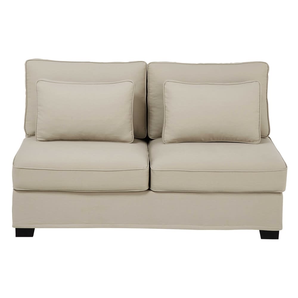 Cotton modular sofa armless unit in putty W 151cm Milano Maisons du Monde