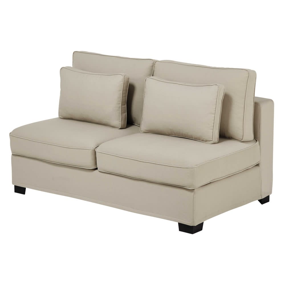 Cotton modular sofa armless unit in putty W 151cm Milano Maisons du Monde