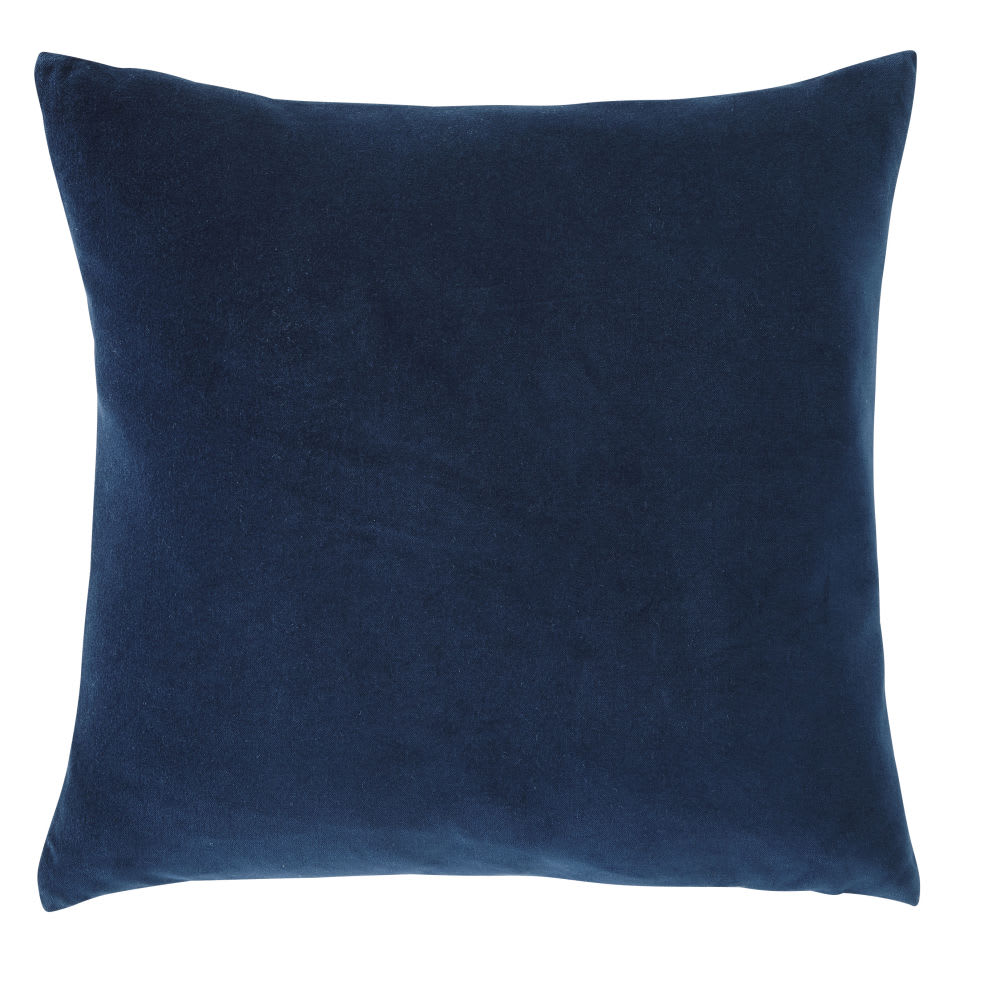 Coussin en velours bleu marine 45x45 | Maisons du Monde