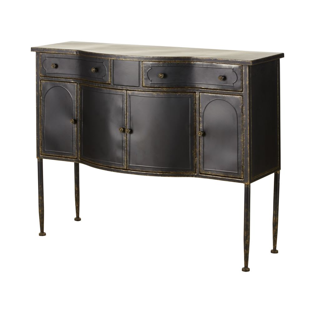 Credenza a 4 ante e 2 cassetti in metallo nera Alienor Maisons du Monde
