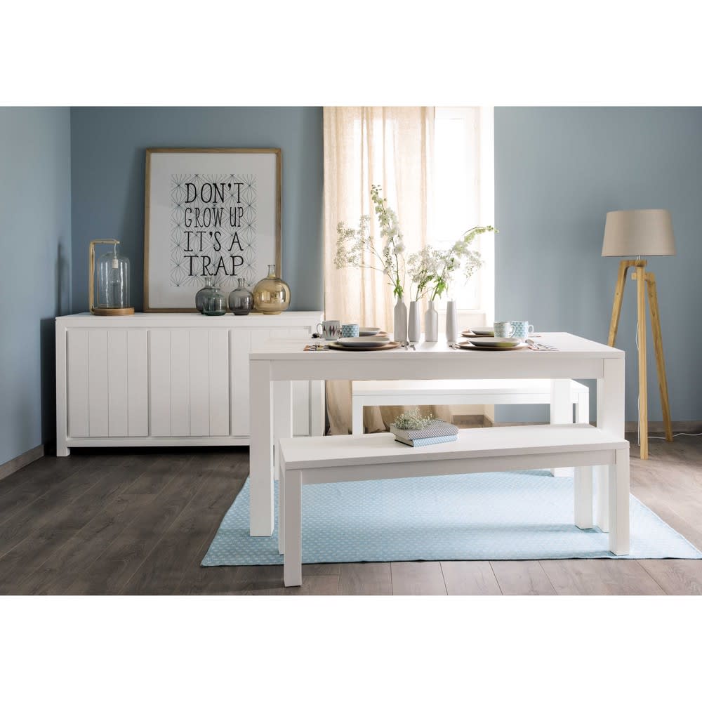 Credenza bianca in massello di legno L 160 cm White Maisons du Monde