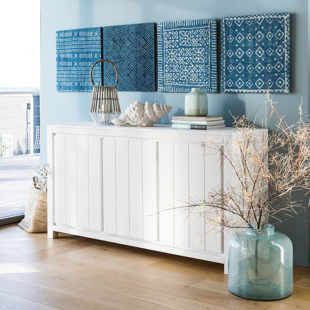 Credenza bianca in massello di legno L 160 cm White Maisons du Monde