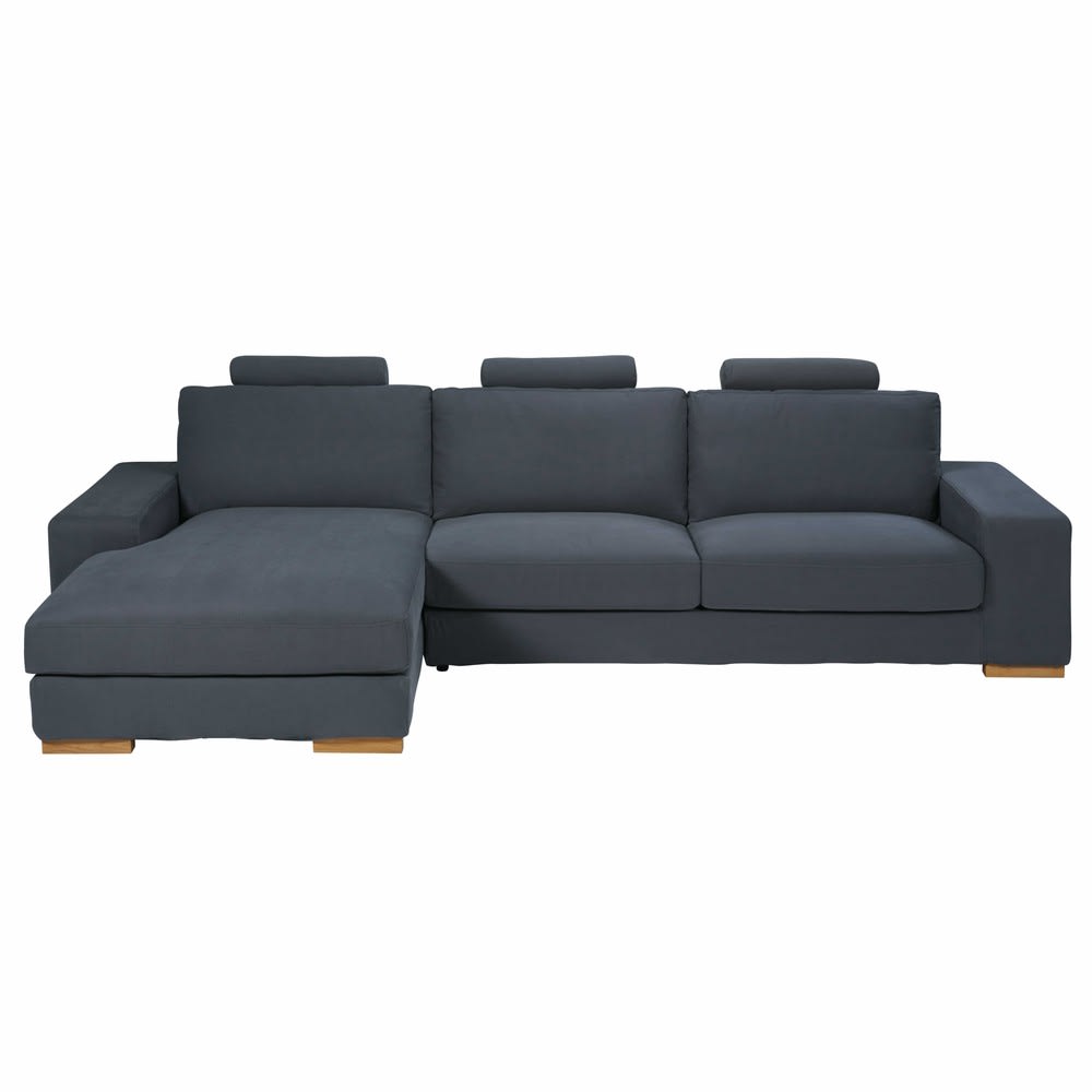 Dark grey 5seater fabric left hand corner sofa Daytona Maisons du Monde