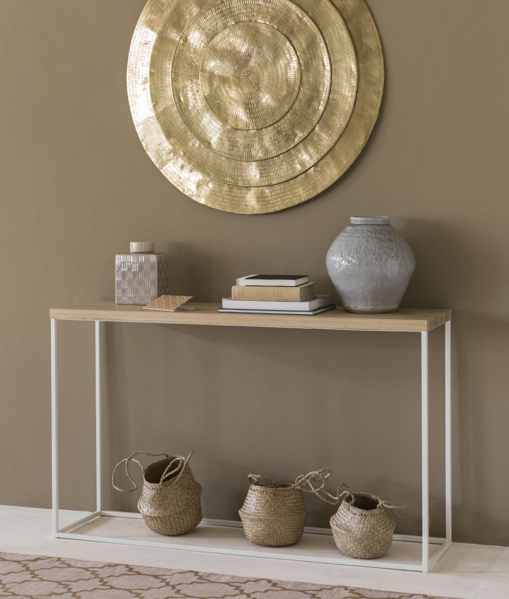 Decorazione da parete in metallo martellato dorata, 96 cm ...