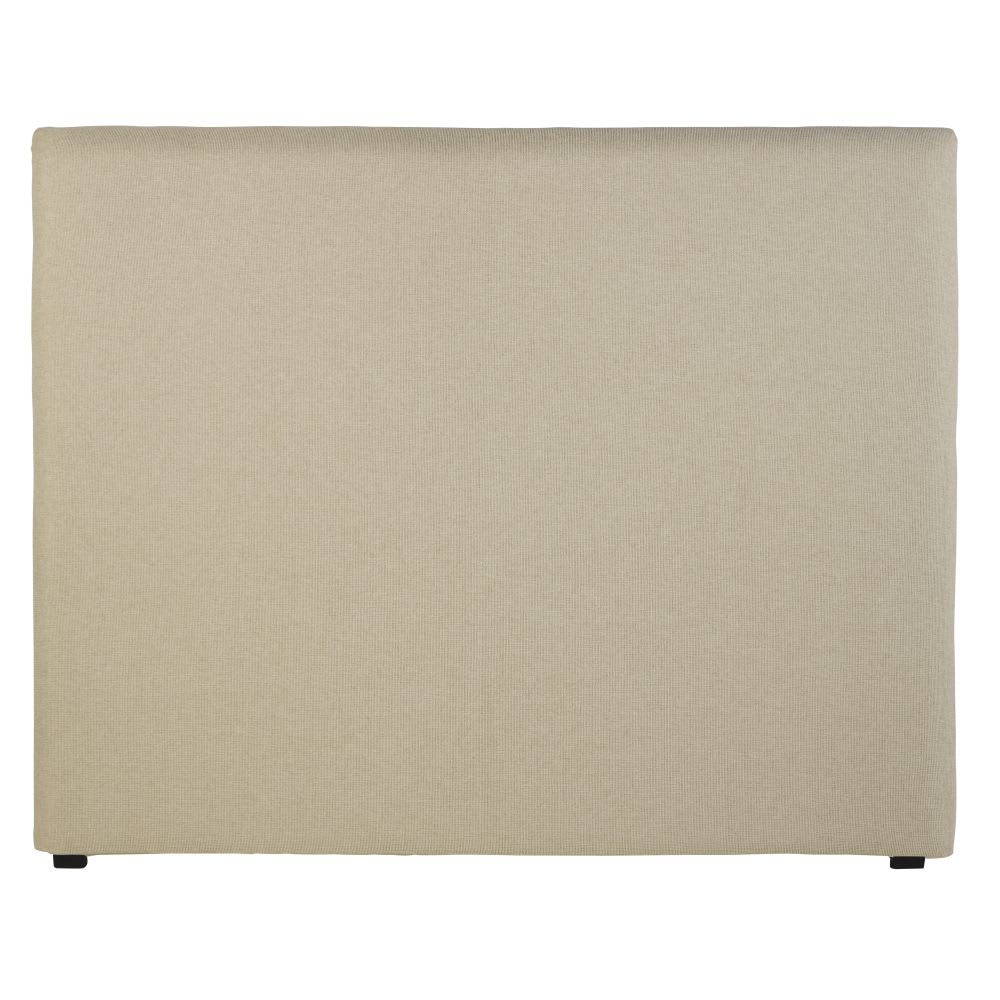 Ecru Velvet Headboard Cover 140 Morphee Maisons du Monde