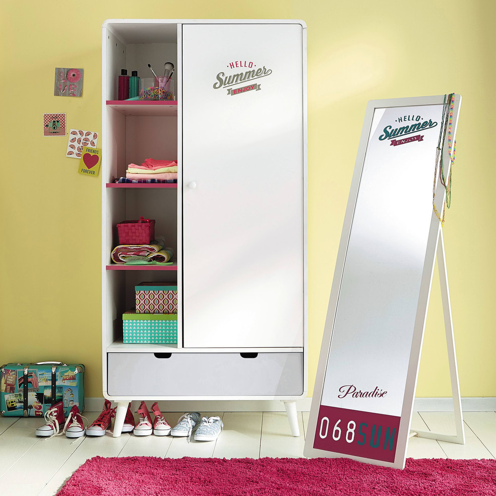 Espejo de pie de madera blanco Al. 160 cm BEVERLY | Maisons du Monde