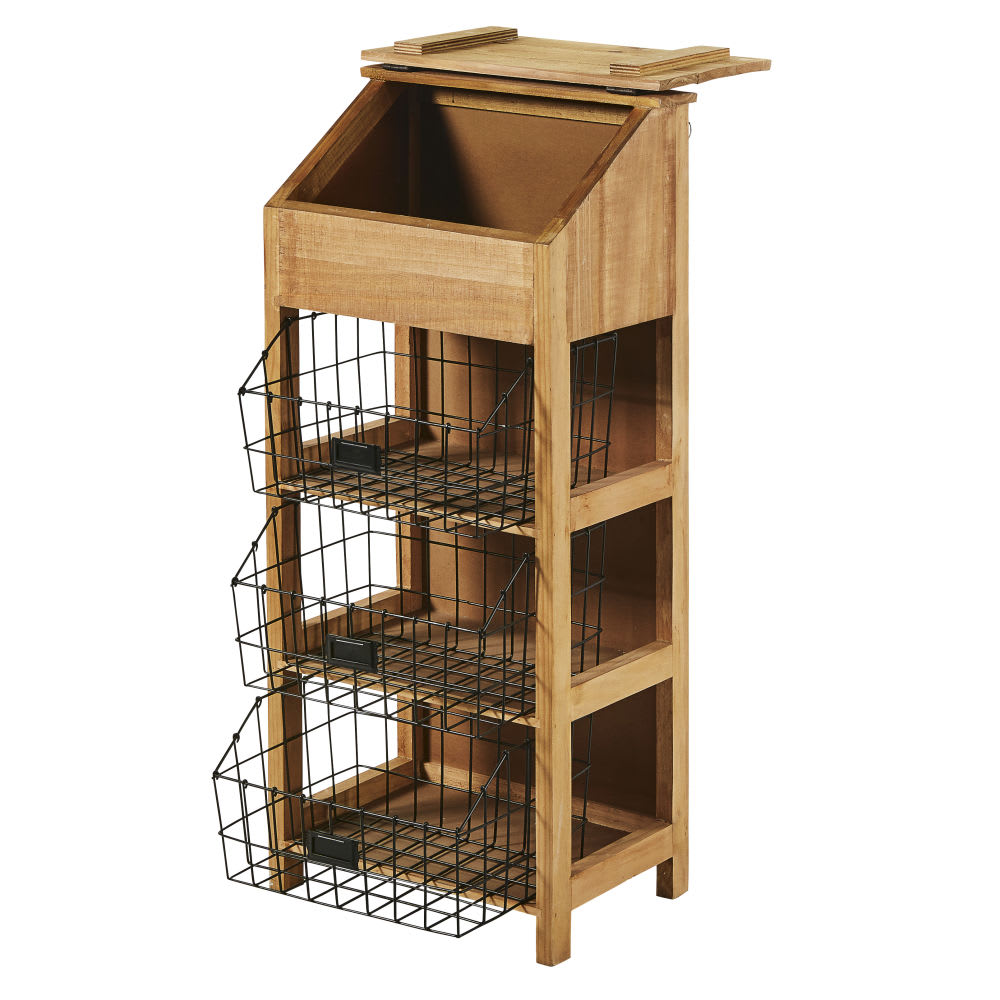 Etagère 3 paniers en métal noir World Factory | Maisons du ...
