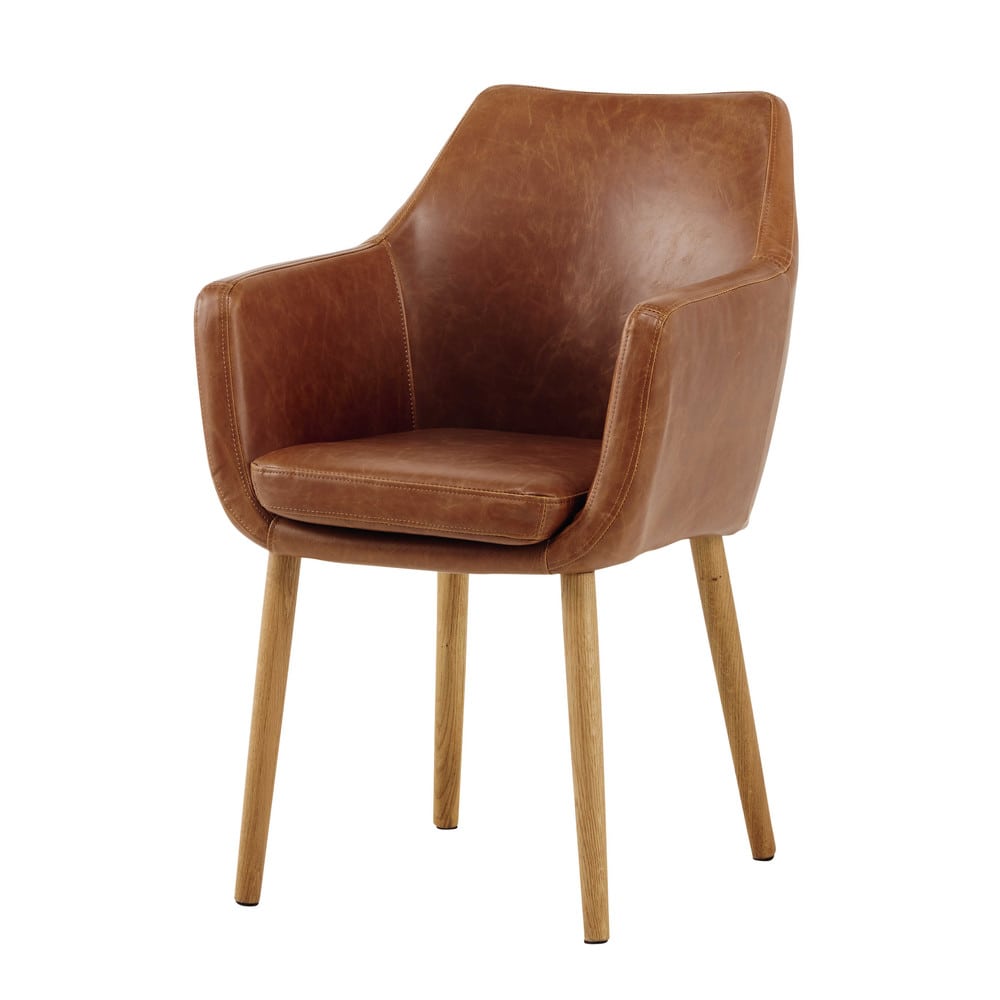 fauteuil vintage marron davis | maisons du monde