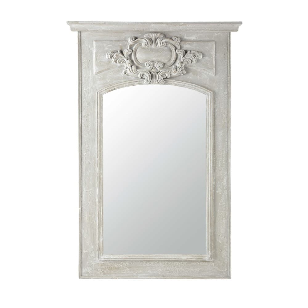 wooden trumeau mirror, grey H 180cm Garance Maisons du Monde