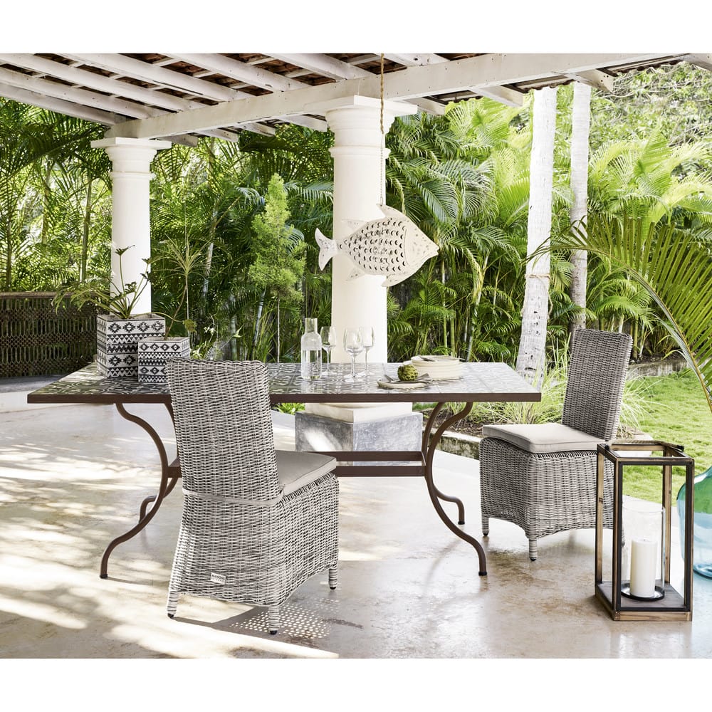 Gartenstühle Geflecht Grau