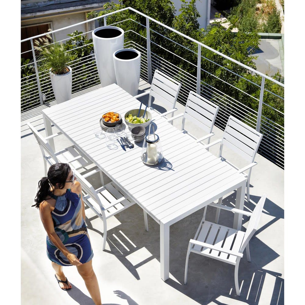 Gartentisch aus Aluminium, weiß, B 230 cm, Portofino Portofino