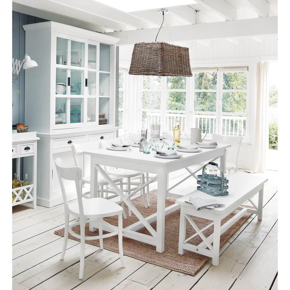 Geschirrschrank aus Holz, B 145 cm, weiß Newport | Maisons du Monde