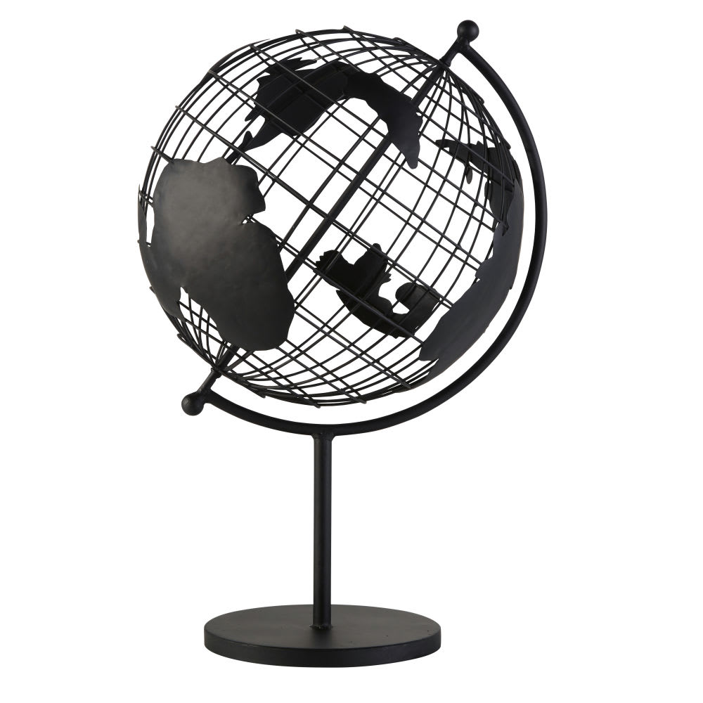 dekorativer Globus Weltkugel aus Metall massiv   Höhe 25cm 