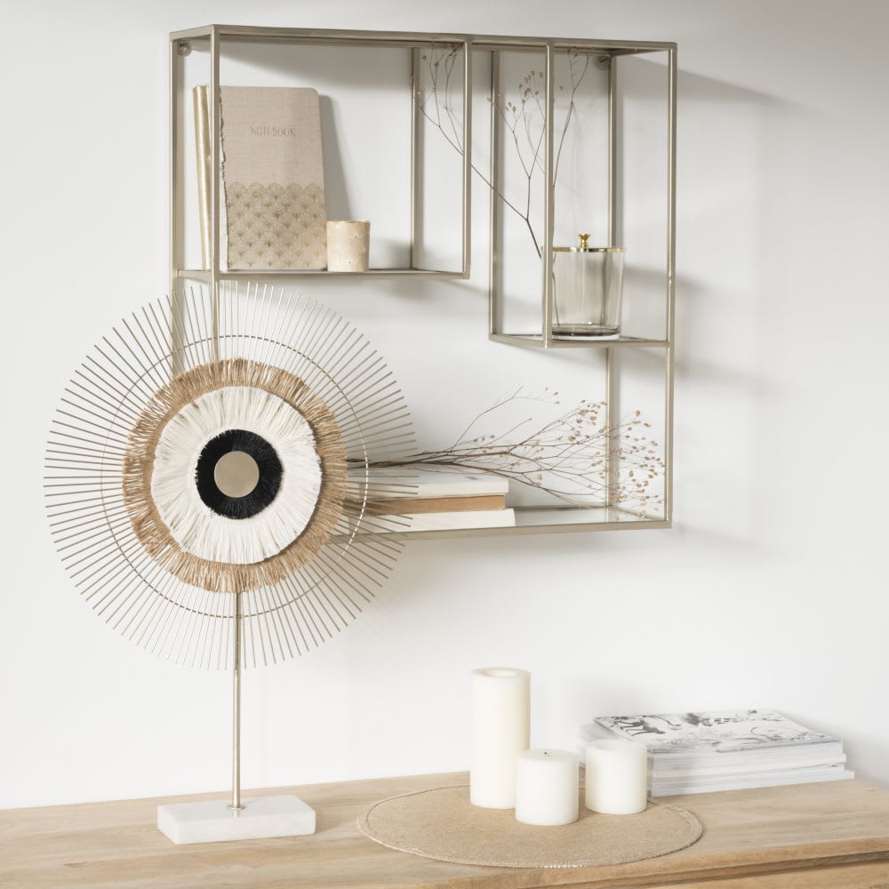 Gold metal and glass shelving unit Delio Maisons du Monde