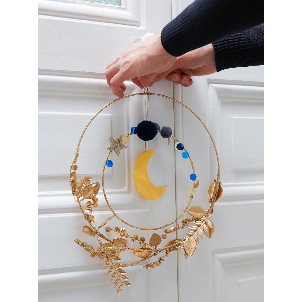 Gold Metal Moon Wall Art 18x18 Celina Maisons du Monde