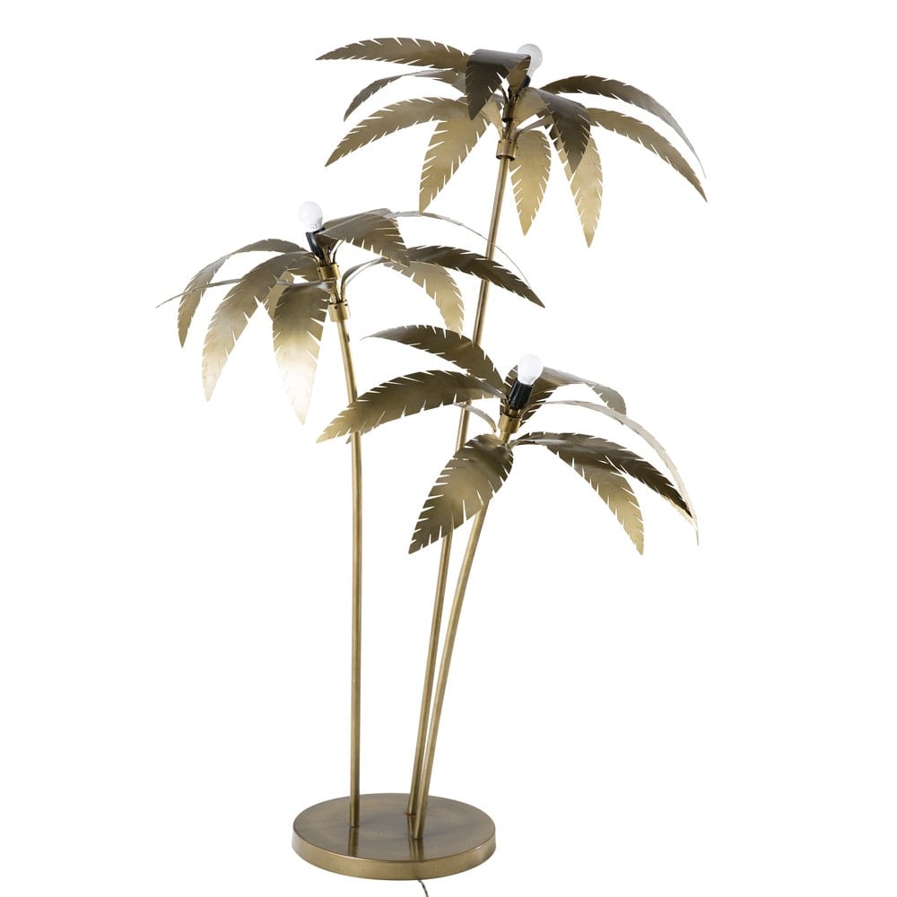 Gold Metal Palm Tree Floor Lamp H 158 Cm Palmier Maisons Du Monde