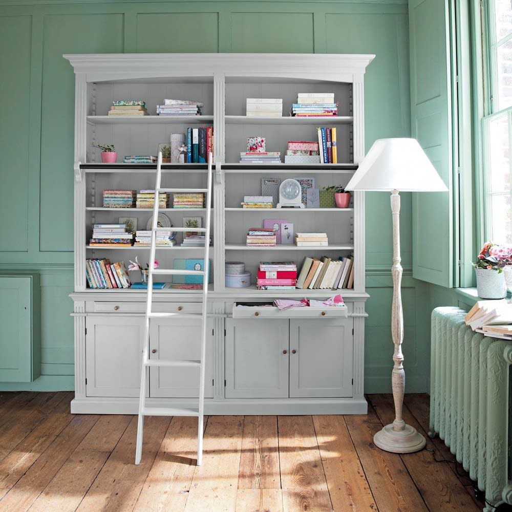 Grey Bookcase with Ladder Amandine Maisons du Monde